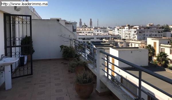 Rabat hassan  appartement meublé avec terrasse 120 m²